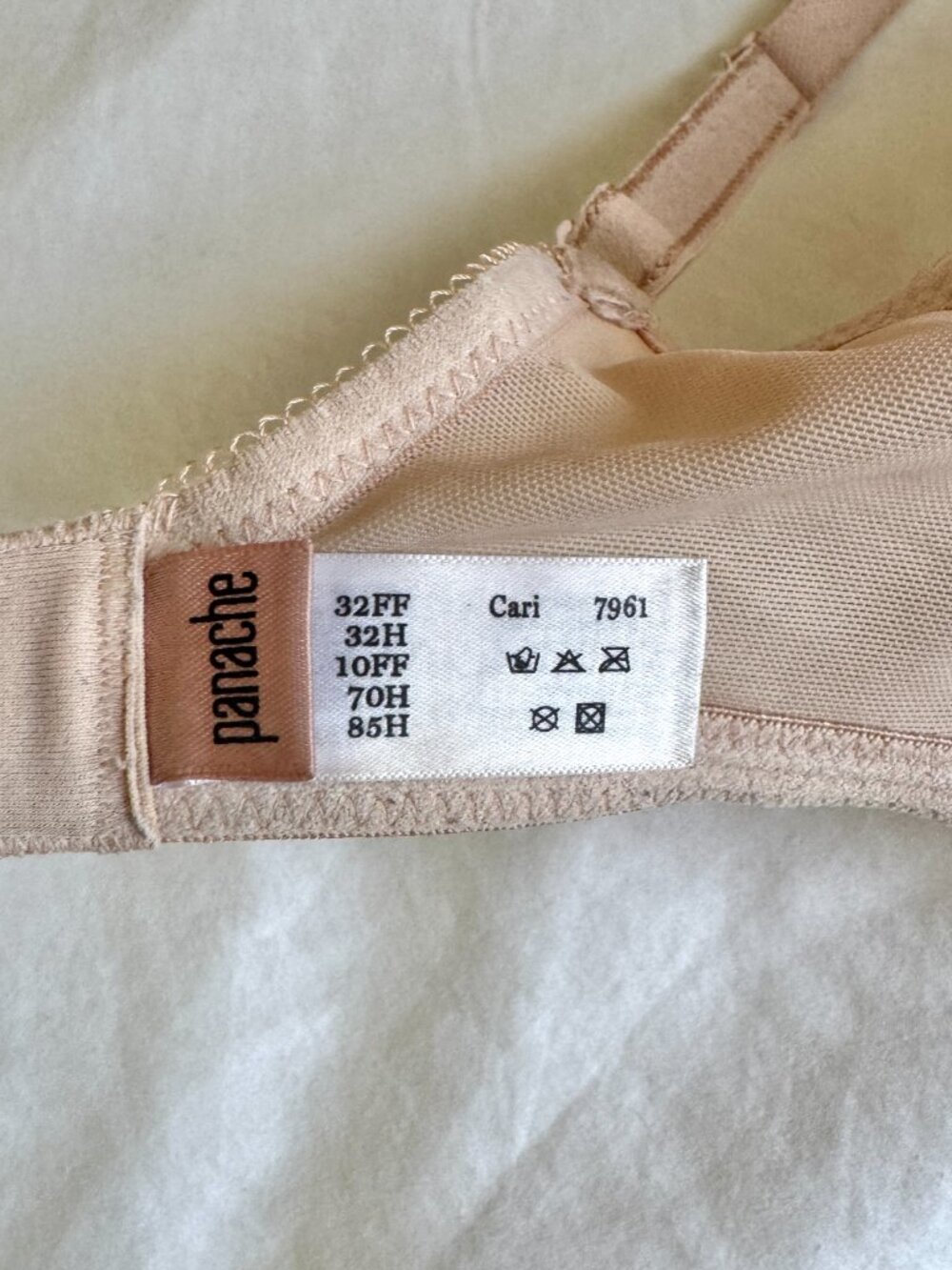 Panache 32FF (32H) Cari Spacer Bra Champagne Nude Underwire - Picture 6 of 7